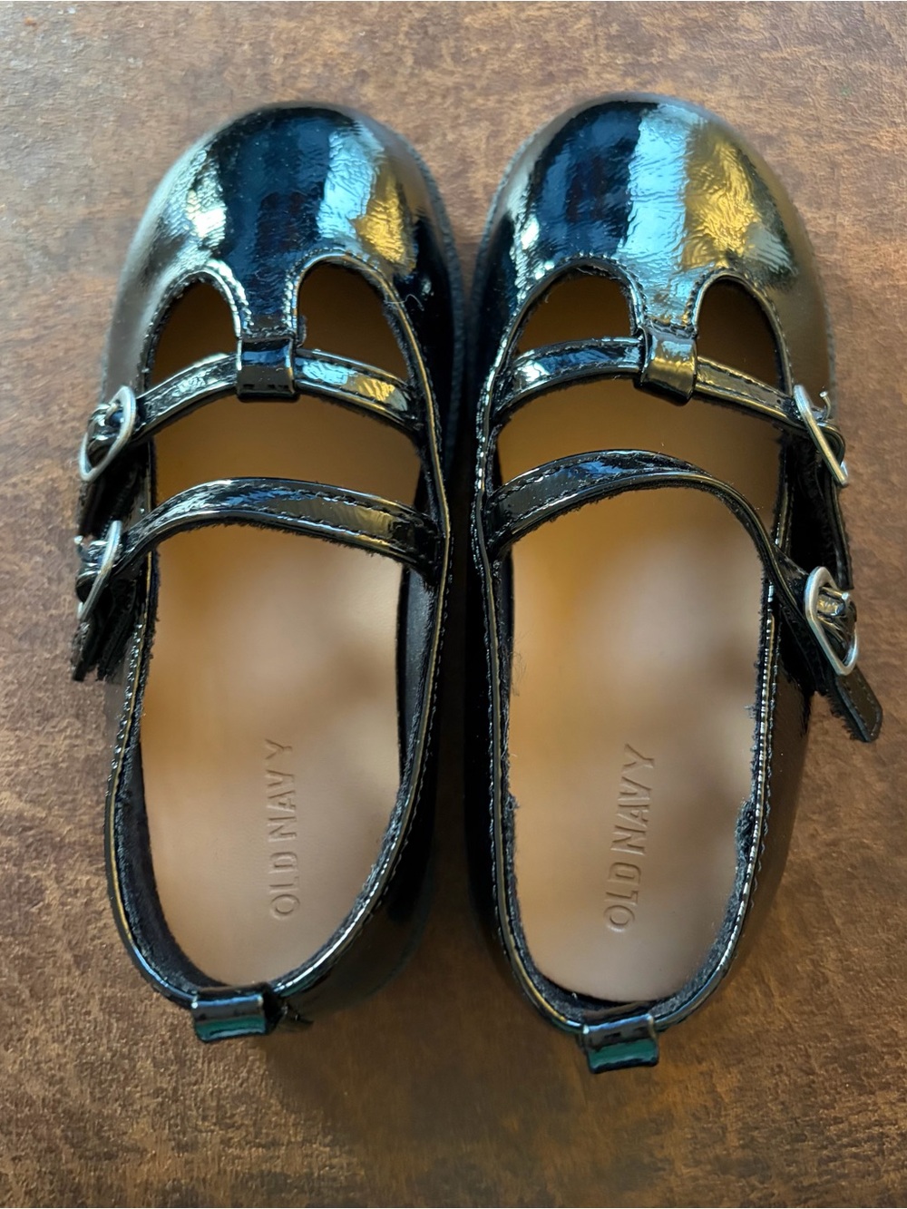 Old Navy Black Patent Double-Strap Mary Jane Shoes